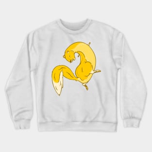 Whimsical Banana Weasel Illustration Crewneck Sweatshirt